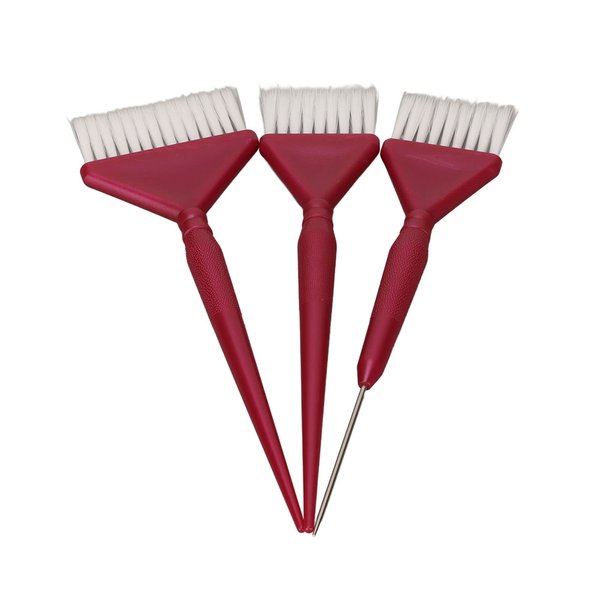 3Pcs Hair Coloring Brush, Hair Bleach Tinting Brush, Hair Color Brush Non Slip Handle Comfortable Hand Feeling Hair Tint Dye Brush Hair Dye Tools for Salon Home