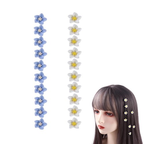 20pcs Small Flower Buckle Hair Clips, Cute Flower Hairpins for Women, Yellow Flower Core Lily Hair Claws, Acrylic Barrettes Bridal Hair Accessories