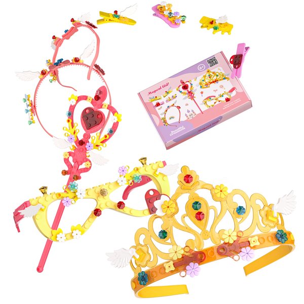UNEEDE Girls DIY Building Bricks Decorations Building Blocks Sets for Kids STEM Toys Party Favors Birthday Party Supplies Decorations