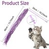 QXUJI 2PCS Cat Wand Toy, Interactive Cat Toy with Shiny Tassel and Loud Jingle Bell, Crystal Beaded Crown Cat Feather Replacements for Indoor Cats Kitten Play Chase Exercise, 26 Inch Long