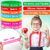 JUNEBRUSHS 100th Day of School Party Favors, 42pcs 100 Days of School Silicone Bracelets Rubber Wristbands for Kids School Party Students Kindergarten Teacher Preschool Gift Decorations Supplies