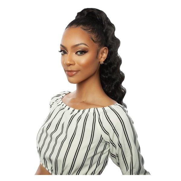 Mane Concept Human Hair Blend Ponytail Brown Sugar Wrap N Tie BSWNT07 Crimp Wave Wnt 22" (2)