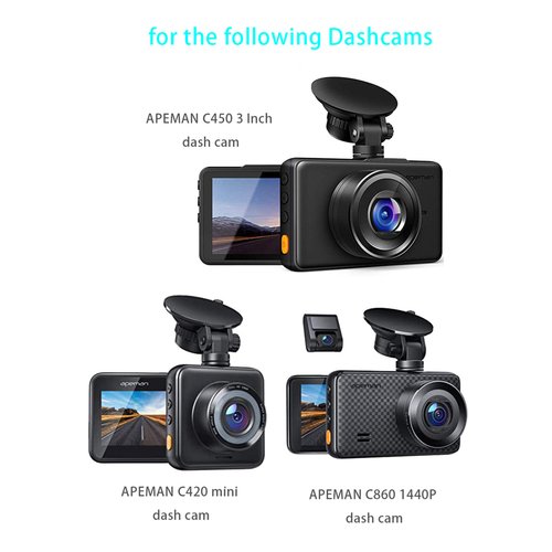 Glucrean Dash Cam Mount Compatible with APEMAN Dashcam, Suction Mount Easy to Install and Use, Replacement Screen Mount Strong Suction Power Hight Durability and Removeable 2 Pcs