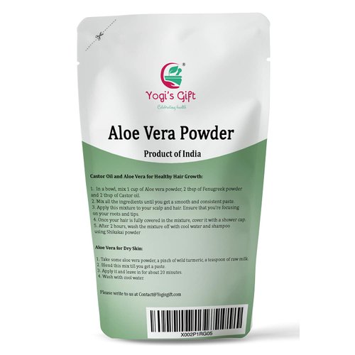 Yogi’s Gift Aloe Vera Powder Organic | 8 oz | Moisturizing Face Mask Ingredient For Dry Skin | Hair Mask Ingredient for Hair Growth | Made from Pure & Organically Cultivated Aloevera