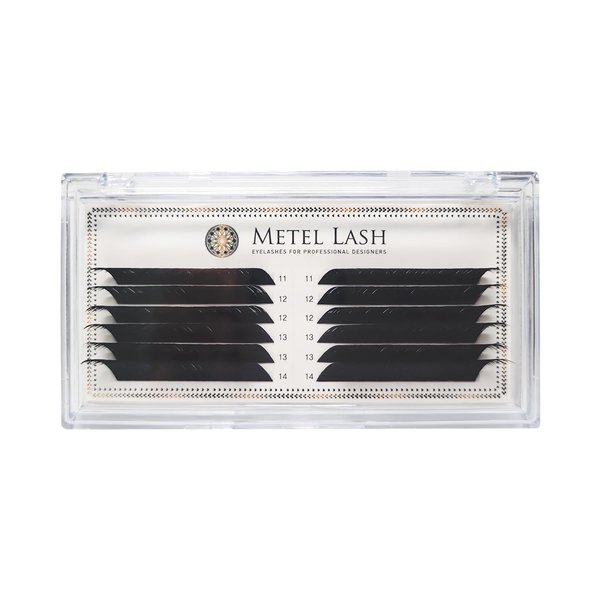 TinaStyle Metel Cat Eye Lash for Professional Eyelash Extension, Specialty Angled Style Point MIX Lash with Various Curls by Amber Lash (B(JC) Curl - 0.15mm Thick)