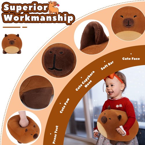Capybara Plush Toys-12'' Capybara Plush Toy, Capybara Plush Pillow, Cute Soft Plush Capybara Plushie Stuffed Toys, Capybara Plush Pillows Toy Decoration Doll Gift for Kids Girls Boys