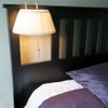 Evelots Bed Headboard Reading Lamp Book Light-Soft Fabric Shade-Easy ON/Off Pull Cord