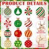 Cinnvoice 60 Pcs Wood Christmas Crafts for Kids DIY Paint Xmas Ornaments Blank Unfinished Wooden Cutouts Shapes Slices Hanging Embellishment for Christmas Tree Holiday Party Decor(Ball)
