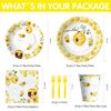 YJRJSC Bee Baby Shower Decorations Paper Plates And Napkins Party Supplies - Bee Birthday Party Decorations Tableware, Plate, Cup, Napkin, Fork, Bumble Theme Bee Day Decorations Dinnerware | Serves 24