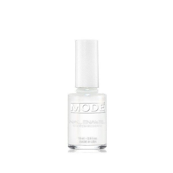 MODE Nail Enamel Shade #156 Bright White with a Cream Finish - Long Wear, High Gloss, Chip Resistant, No Cruelty Vegan Salon Nail Polish Made in the Beautiful USA, 0.50 fl oz