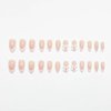 24pcs White French Tip Press on Nails Medium Almond Bow Fake Nails With Design Charm Pearl Glue on Nails Glossy False Nails Reusable Bow Acrylic Nails for Women Girls Nail Decoration Supplies