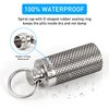 VANSU Titanium Waterproof Keychain Pill Holder Container,Portable Mini Size Pill Box Case for Outdoor Travel Camping