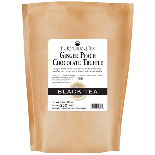 The Republic of Tea Ginger Peach Chocolate Truffle Black, 250 Tea Bags