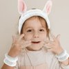 YISSION 6Pcs Face Wash Headbands and Wristbands Set Bunny Ears Headbands Spa Headband Makeup Headband Skincare Headbands with Wristbands for Women Girls Washing Face(White)