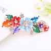 1Pc Green Flower Women Rhinestone Flower Butterfly Hairpin Hair Clip Barrette Ponytail Holder Glitter Crystal Elegant Gifts Hair Clips Green Flower Clips and Barrettes Hair Clips