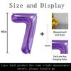 40 inch Big Size Number 7 Foil Helium Balloons Birthday Party Celebration Decoration, Digital Decorations Supplies, Wedding Anniversary Inch Decoration Kids(Purple,Number 7)