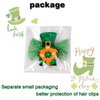 YOOLEETC 6PCS St. Patrick’s Day Girls Hairpin, Lucky Clover Hairpin Headpiece & Shimmering Green leaf hairpin,Green hat bobby pins, Lucky gold coin hair accessories.