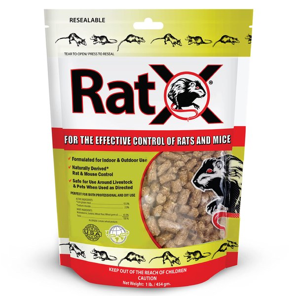 EcoClear Products 620101, RatX All-Natural Humane Rat and Mouse Rodenticide Pellets, 1 lb. Bag