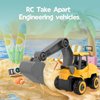 TOYTWIST Take Apart Toy Excavator with Electric Screwdriver, Hands-on Skill Remote Control Toy Car Construction Set Indoor/Outdoor Play STEM Learning Game, Toy for 6+ Boys and Girls