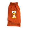 Fab Dog Americana Classics Knit Dog Sweater, Orange Owl, 8"
