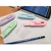 Staedtler Sliding retractable pencil eraser with plastic sleeve, assorted soft pastel color 4 Pack