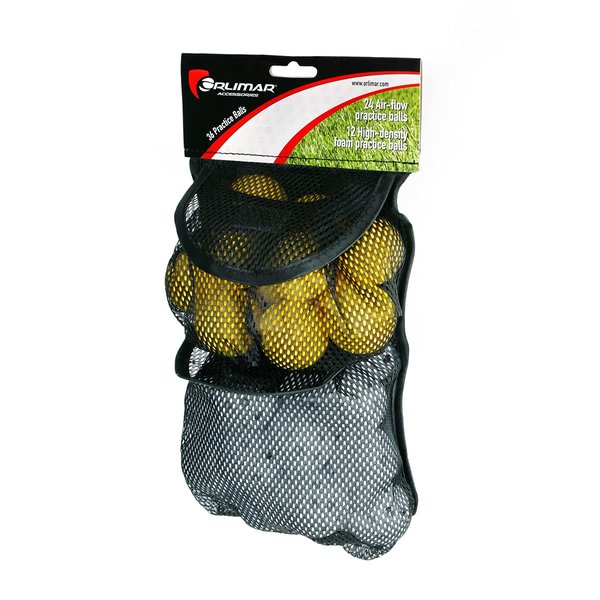 Orlimar 36-Pack Practice Golf Balls (24 Plastic Golf Balls with Holes and 12 Foam Golf Balls)