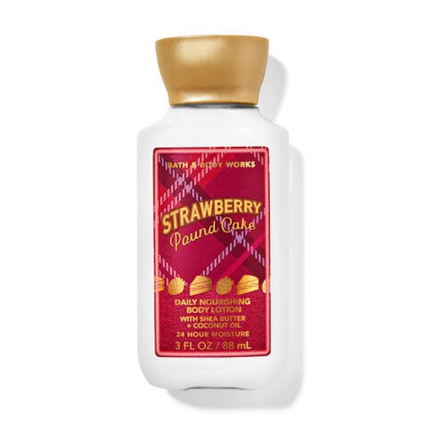 Bath and Body Works Strawberry Pound Cake Super Smooth Body Lotion Travel Size 3 Oz. (Strawberry Pound Cake)