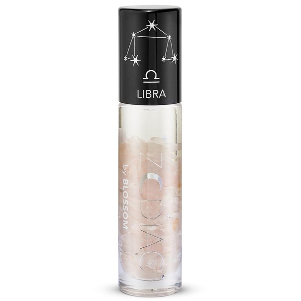 Blossom Zodiac Sign Vanilla Scented Moisturizing Roll-On Lip Gloss with Crystals, Made in USA, 0.20 fl. oz./5.9ml, Libra