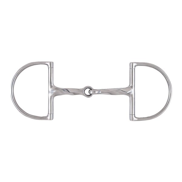 Korsteel Stainless Steel Slow Twist Hunter Dee Ring Snaffle Bit, 5.25"