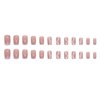 ROFIBUT Pink French Tip Press on Nails Medium Square Fake Nails Pink White Ripple Silver Glitter Glue on Nails Glossy Pink Tip Stick on Nails Reusable Coffin Acrylic Nails for Women Girls 24Pcs