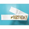 Generic Birthday King Sash White, Birthday Sashes for Boys or Men Gold Foil Letter 21st 30th 40th 50th 60th or Any Fun Birthday Party Favors Decoration (White Gold)