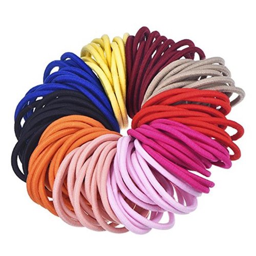La Tartelette 4 mm Elastic Bands Hair Ties Children Rubber hair headbands - 10 Pcs (Orange)