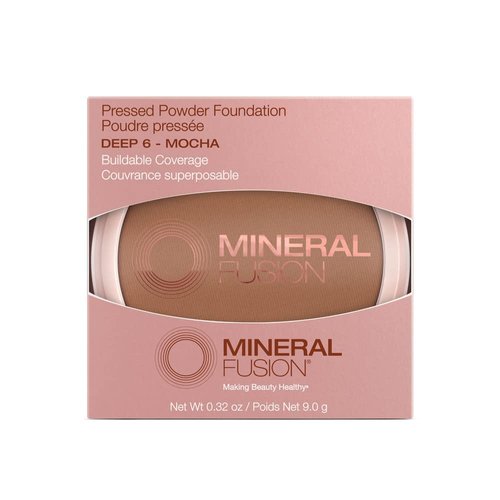 Mineral Fusion Pressed Powder Foundation, Deep 6 - Deep Skin w/Cool Undertones, Age Defying Foundation Makeup with Matte Finish, Talc Free Face Powder, Hypoallergenic, Cruelty-Free, 0.32 Oz