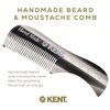 Kent A 81T Graphite X-Small Gentleman's Beard and Mustache Pocket Comb, Fine Toothed Pocket Size for Facial Hair Grooming and Styling. Saw-cut of Cellulose Acetate, Hand Polished. Hand-Made in England