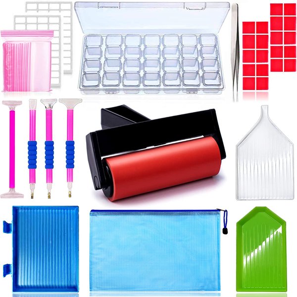 Hulameda 56ps- 5D Diamond Painting Accessories & Tools Kits for Kids or Adults to Make Diamond Painting Art