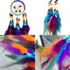 Jescrich Traditional Handicrafts Dream Catcher Hanging Feathers Ornament with 5 Rings（31'' Long）