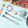 1605pcs Beads for Hair Braids Kit Including 600pcs 9x6mm Glitter Pony Beads, 1000pcs Elastic Rubber Bands, and 5pcs Quick Beaders for Kids Hair Braids (Glitter)