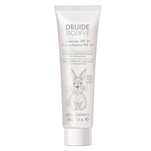 Laboratoires Druide Sunscreen SPF30 For Baby – Kid-Safe, Reef-Friendly – Organic Sun Care, Zinc Formula, Paraben-Free, Travel Size – 100 g (3.5 oz) Coconut, Vanilla