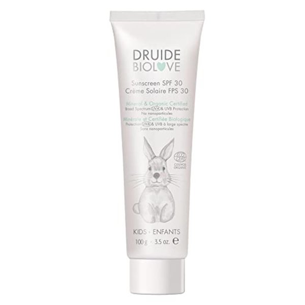 Laboratoires Druide Sunscreen SPF30 For Baby – Kid-Safe, Reef-Friendly – Organic Sun Care, Zinc Formula, Paraben-Free, Travel Size – 100 g (3.5 oz) Coconut, Vanilla