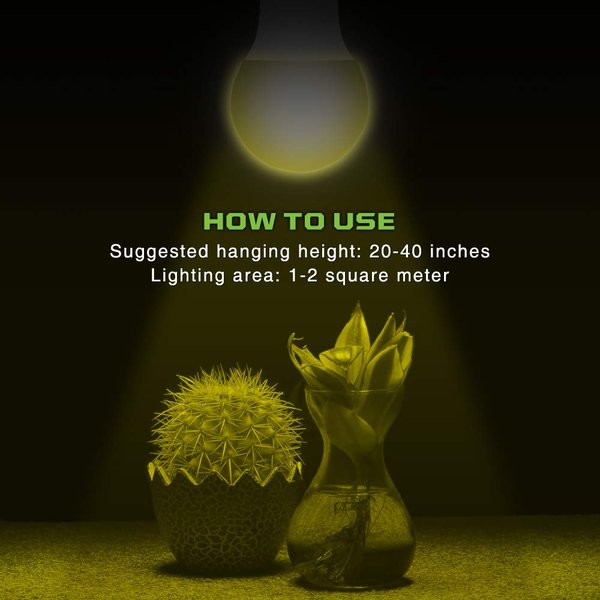 3 Pack BlueX 100W LED Grow Light Bulb A19 Bulb - Full Spectrum Grow Lamp - Grow Healthier & Yield Better Harvests for DIY Indoor Plants, Flowers, Greenhouse, Indore Garden, Hydroponic White Spectrum