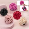 Rose Flower Claws Clips for Women Fabric Flower Charm Hair Clips Medium Octopus Hair Clips Strong Grip Non-slip Jaw Clips for Thick and Medium Hair Big Claw Hair Clips Hair Accessories 1pcs(off-white)