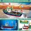 EtrealEli Fishing Boat Building Blocks Set-582pcs Ship Blocks for Kids, Realistic Design, DIY Learning Toy Model