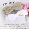 CIEHER 8 Pcs Spa Headbands for Bachelorette Party Favors, Bachelorette Party White & Light Coffee Spa Headband for Bride Bridesmaid, Bachelorette Gifts for Bride Makeup Headbands Face Wash Headbands