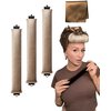 Jumbo Heatless Hair Curlers for Long Hair Overnight Wavy Hair Curlers Blowout Rods Heatless Curls Curling Headband No Heat Hair Rollers for Long Hair Volume Blow Out Women Hair Waver Tool Khaki