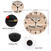 Rustic Wooden Wall Clock Lake is Happy Place Easy to Read Easy to Use Wood Clock Funny Wall Wooden Clock Retro Wall Decorations Decoration for Dining Room Study Living Room Lake House Decor