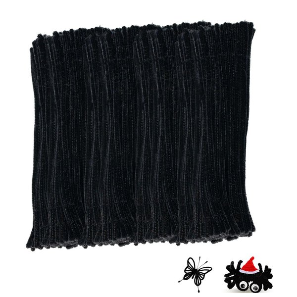 Black Pipe Cleaners for Crafts,200PCS Chenille Stems,Craft Supplies,Halloween Crafts for Kids,DIY Decor Ccrafts for Adults,Kids Games Toys for Ages 8-13,Christmas Birthday Gift,Scrabble Doard Game