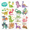 EMOME 408 Styles Glitter Temporary Tattoos for Kids, Dinosaur Tattoos Stickers Boys Waterproof, Dinosaur Theme Party Favors Supplies Decorations Gifts for Children Birthday