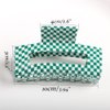 Checkered Hair Claw Clips,Pack of 3,Vintage Green/White Checkered Claw Clips Cellulose Acetate Banana Clips,Nonslip Hair Clamp for Women Girls (Green)
