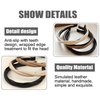 Womens Braided Headband | Leather Headbands for Women | 3-Pcs Set | Elastic PU Leather - Ideal for Daily Wear | Braided Design - Fashion Headbands for Girls | Hair Bands Suitable for Women and Girls