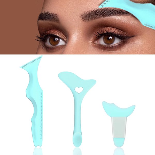 TOGZOM Eyeliner Stencils Silicone Eyeliner Tool Reusable Mascara Shield Guard Eyeshadow Applicator Wing Eyeliner Aid Stencil Eyelash Eyeliner Lipstick Multifunctional Eye Makeup Tool 3Pcs